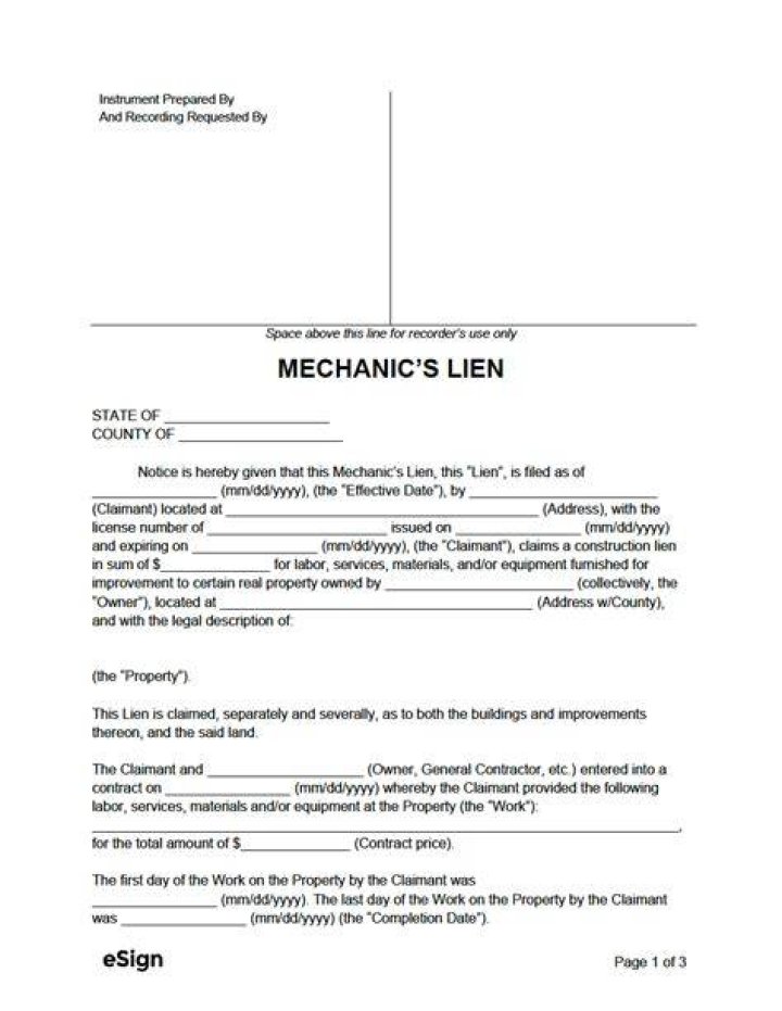 How does a mechanic lien work?