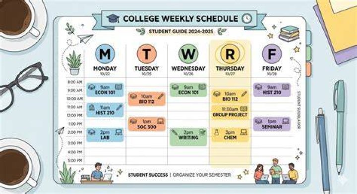 What does MW mean on a college schedule?