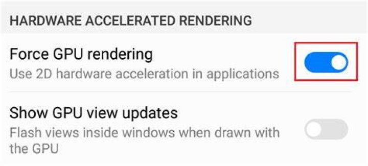 What is force 2d GPU rendering?