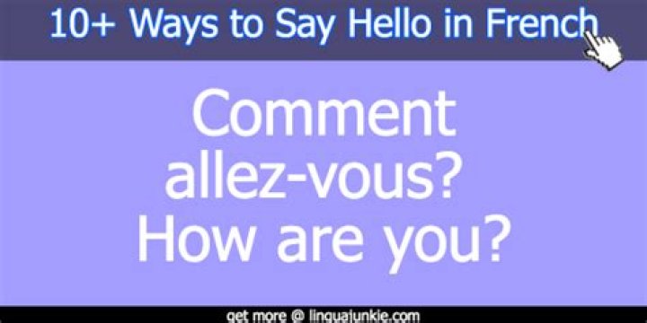 What is the meaning of Comment allez vous in English?