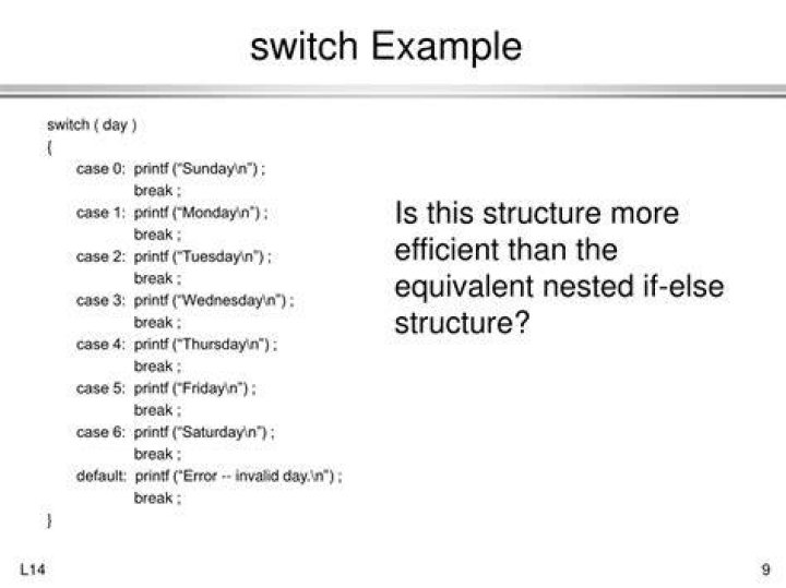 When should a switch statement be used?